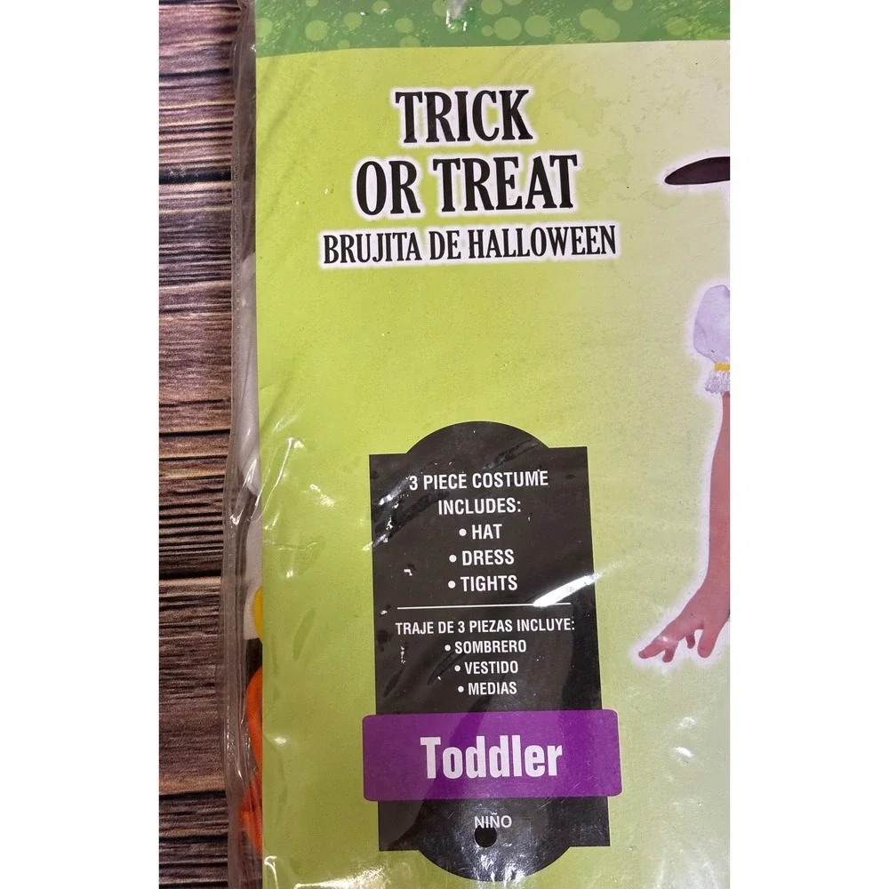 Trick Or Treat Halloween Witch Costume - Toddler Size 3-4 - New